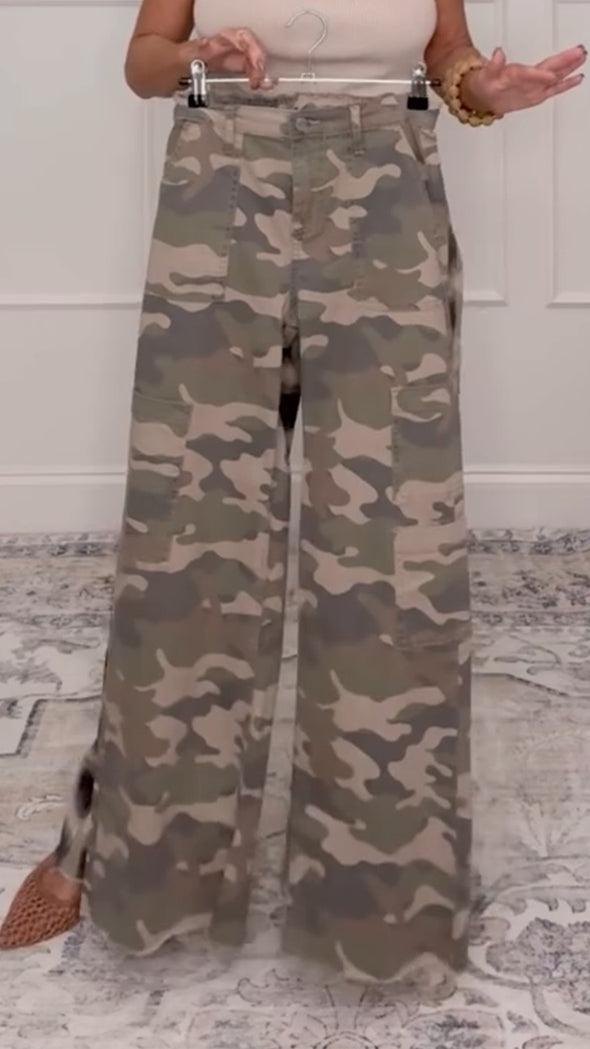Women Plaid Print Casual Pants