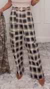 Women Plaid Print Casual Pants