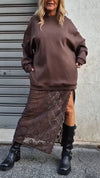 Women Suspender Printed Hollow Dress + Solid Color Top Casual Suit