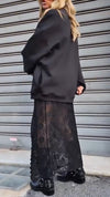 Women Suspender Printed Hollow Dress + Solid Color Top Casual Suit