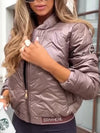 Women Round Neck Zipper Casual Cotton Jacket