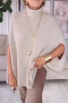 Women Turtleneck Hollow Sleeves Casual Sweater