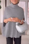 Women Turtleneck Hollow Sleeves Casual Sweater