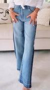 Womens Patchwork Contrast Casual Jeans