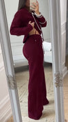 Women Round Neck Cross-strap Top + Pants Casual Suit
