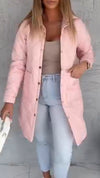 Womens Lapel Buttoned Casual Coat
