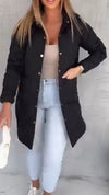Womens Lapel Buttoned Casual Coat