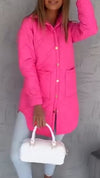 Womens Lapel Buttoned Casual Coat
