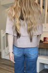 Women Round Neck Button-down Layered Casual Cardigan