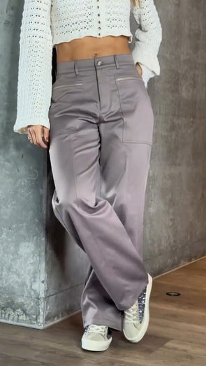 Women Double Zipper Casual Pants