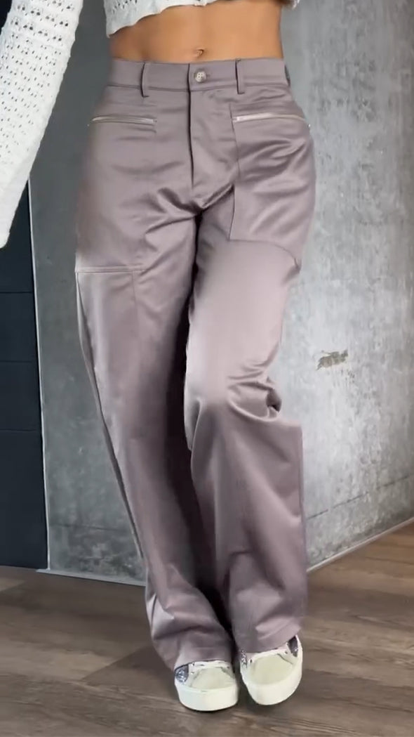 Women Double Zipper Casual Pants