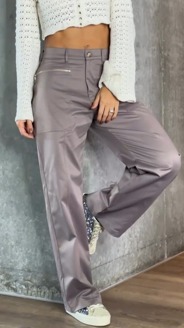 Women Double Zipper Casual Pants
