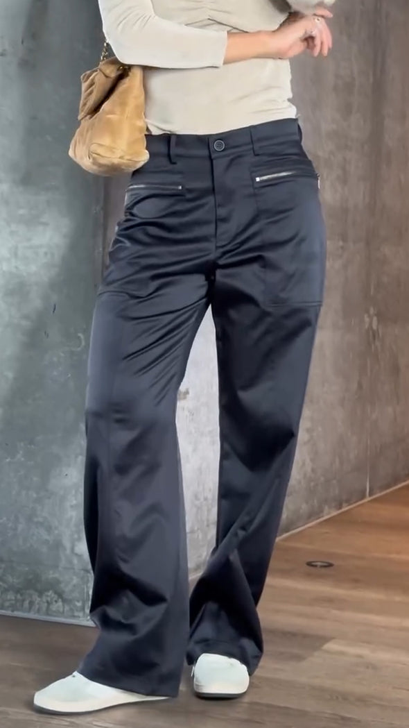 Women Double Zipper Casual Pants