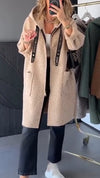 Womens Hooded Drawstring Casual Coat