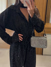 Elegant Hotfix Rhinestone Wide Leg Jumpsuit