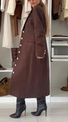 Ladies Lapel Buttoned Temperament Casual Coat