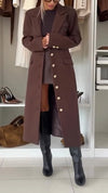 Ladies Lapel Buttoned Temperament Casual Coat
