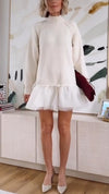 Women High-neck Knitted Patchwork Elegant Casual Dress
