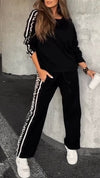 Women Round Neck Printed Casual Suit