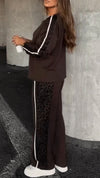 Women Round Neck Printed Casual Suit