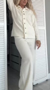 Women Lapel Buttoned Plush Casual Suit