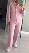 Women Lapel Buttoned Plush Casual Suit