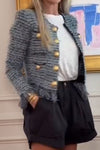 Women Buckle Splicing Tassel Temperament Casual Coat