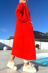Women Standing Collar Plush Temperament Casual Long Coat