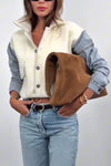 Women Lapel Patchwork Denim Casual Jacket