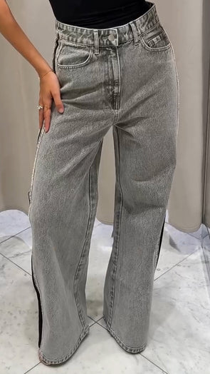 Women Patchwork Casual Jeans