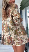 Women Lapel Printed Temperament Casual Jacket