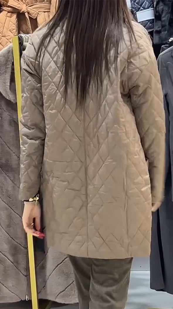 Women Lapel Solid Color Casual Cotton Jacket