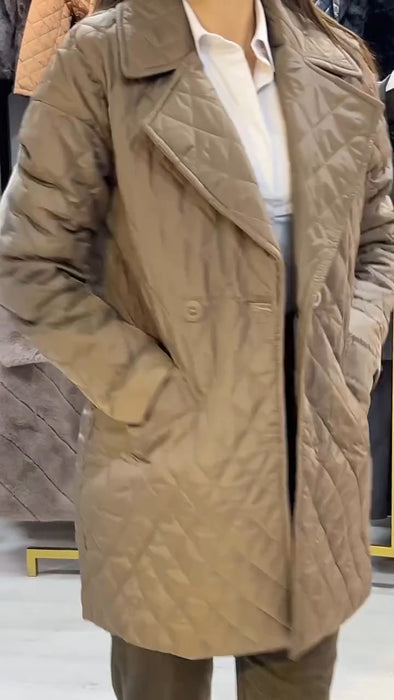 Women Lapel Solid Color Casual Cotton Jacket