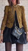 Ladies Round Neck Printed Hollowed Out Casual Jacket
