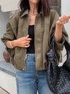 Ladies Collar Zipper Solid Color Casual Temperament Jacket