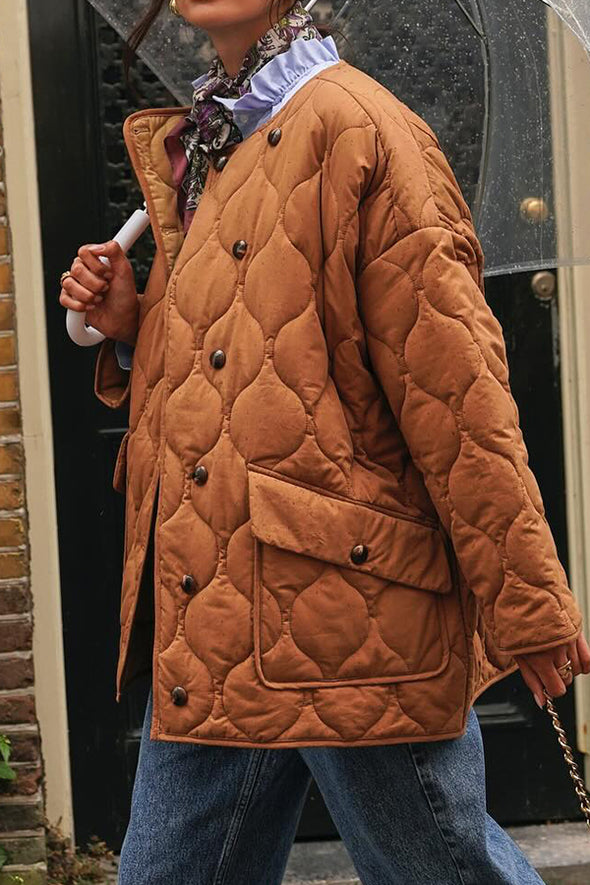 Women Simple Irregular Warm Jacket