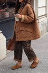 Women Simple Irregular Warm Jacket