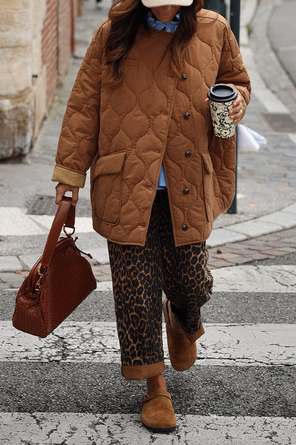 Women Simple Irregular Warm Jacket