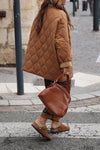 Women Simple Irregular Warm Jacket