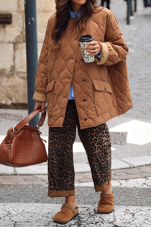 Women Simple Irregular Warm Jacket