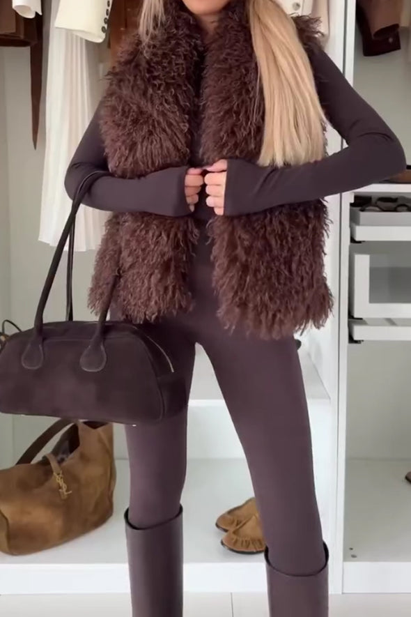 Women Casual Plush Vest Jacket