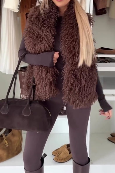 Women Casual Plush Vest Jacket