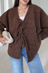 Women Casual Lace-Up Loose Cardigan