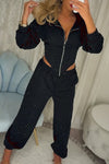 Women Lapel Irregular Hot Diamond Top + Pants Casual Suit