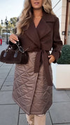 Women Lapel Splicing Temperament Casual Coat