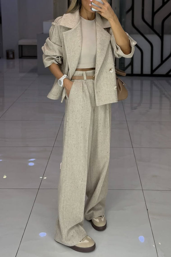Women Lapel Jacket + Pants Temperament Commuter Suit