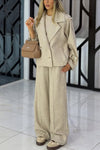 Women Lapel Jacket + Pants Temperament Commuter Suit