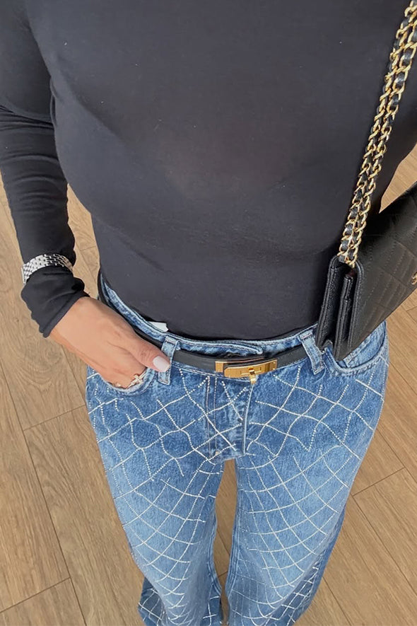 Women Relaxed Diamond Straight Jeans