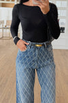 Women Relaxed Diamond Straight Jeans