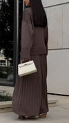 Women Turtleneck Knitted Top + Pleated Pants Casual Set
